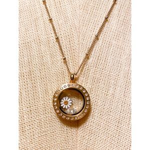 Origami Owl Gold Plated Necklace with Charms